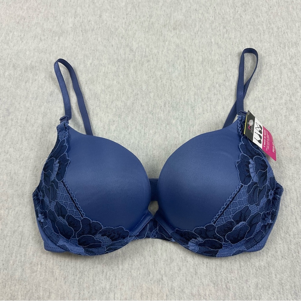 Maidenform Self Expression Push-Up Bra Underwire Floral Lace  Open Neck lane
